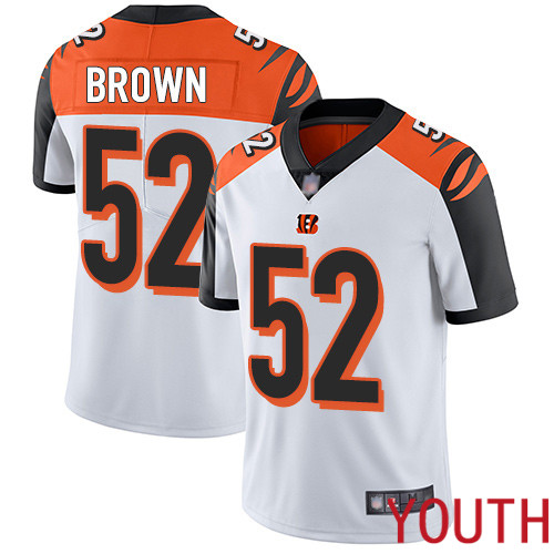 Cincinnati Bengals Limited White Youth Preston Brown Road Jersey NFL Footballl 52 Vapor Untouchable